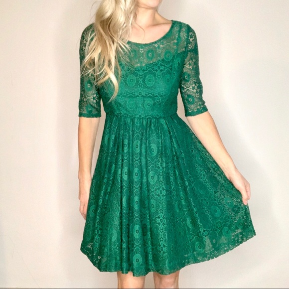 Plenty by Tracy Reese Dresses & Skirts - Plenty by Tracy Reese Green Lace Dress Open Back 6